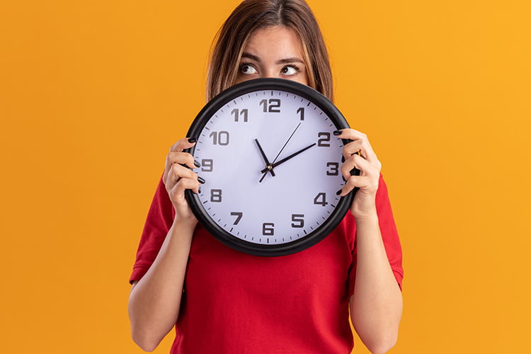 woman with clock